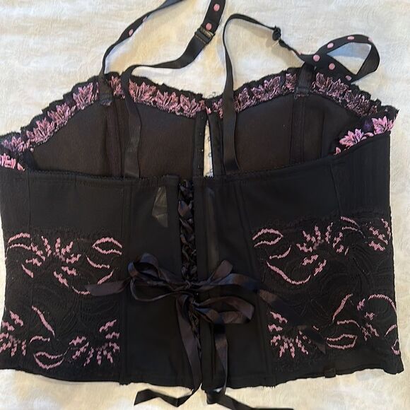 Cacique Corset Bustier Black Pink Size 14/16 Lingerie - Picture 6 of 11